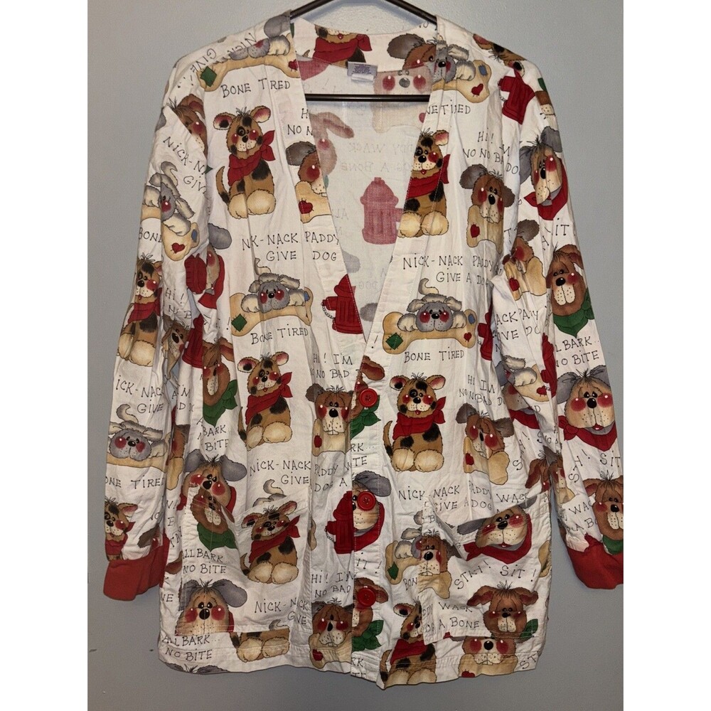 Dogs  Nurses  Scrub jacket Long Sleeve Size Med